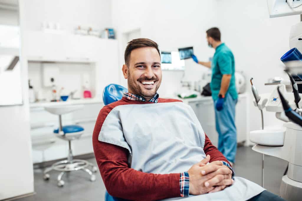 Man getting preventive dentistry